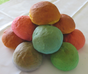 Rainbow buns for a colorful birthday party
